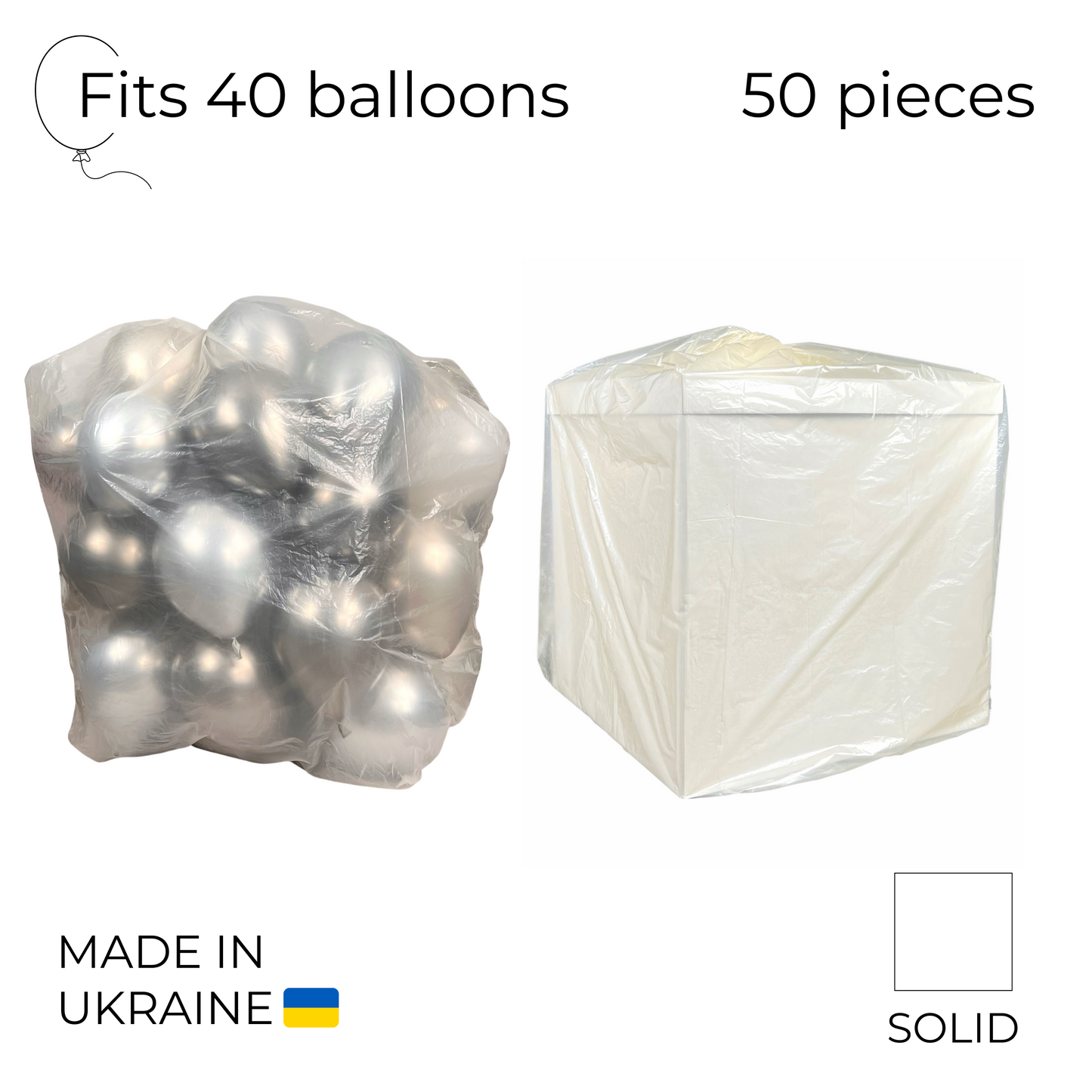 Balloon Transport Bags for 40 Inflated Balloons and Surprise Boxes - Clear (50 pcs)
