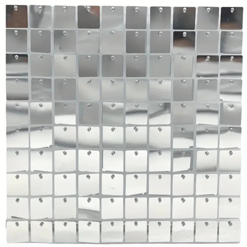 Shimmer Wall Backdrop Panels - Silver | 30x30 cm (36 pcs) + 2 Bonus Sequin Sets