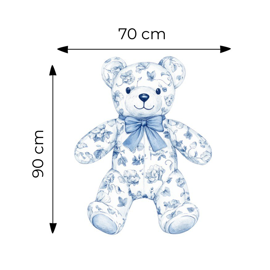 Sticker for Cardboard Cutout - Toile Blue Teddy Bear 90 x 70 cm (1 pc)