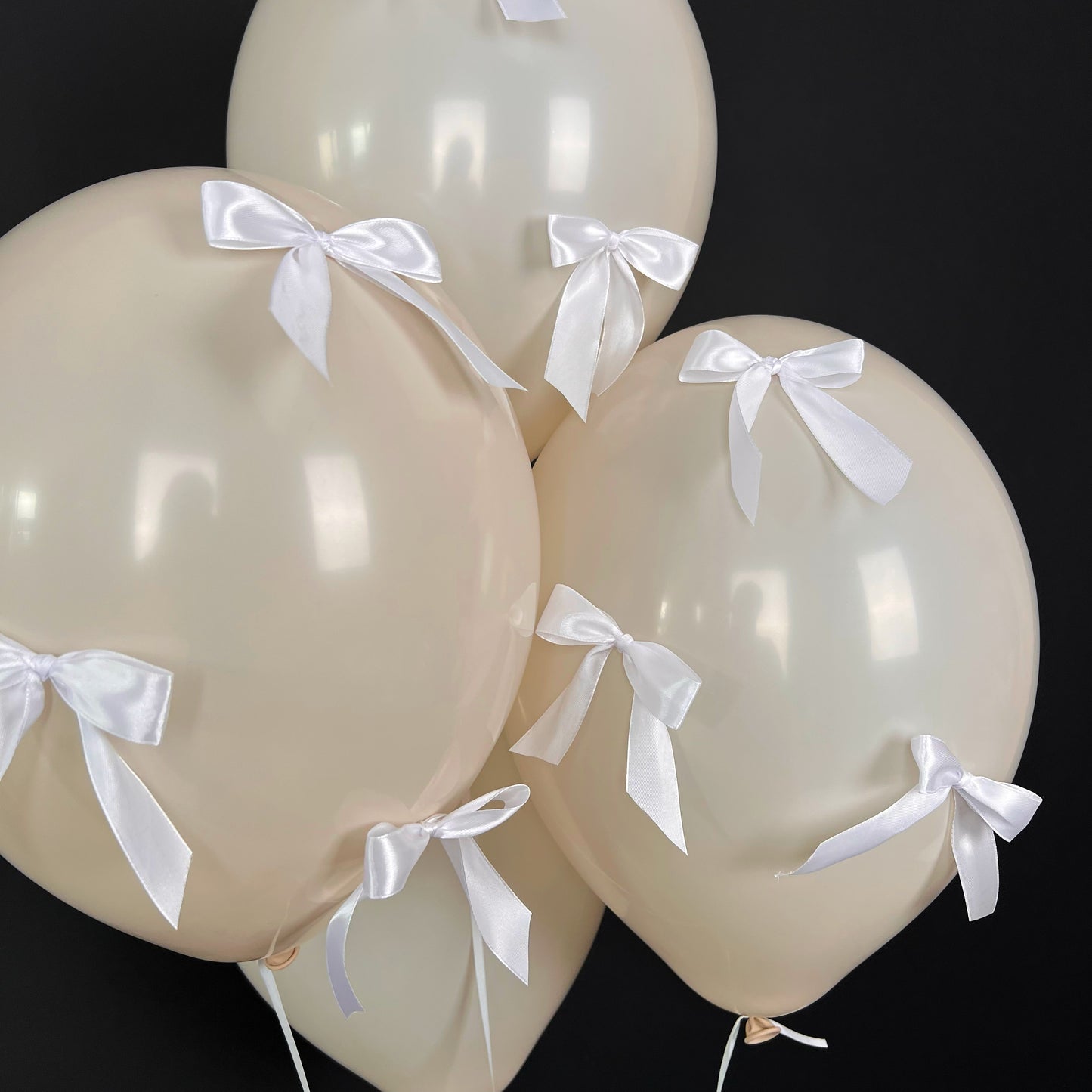 Satin Bow Set 009 White | 25 mm (25 pcs)