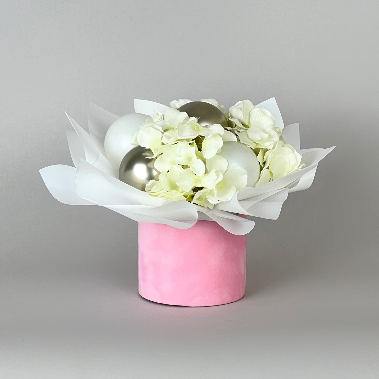 Velvet Round Flower Box 5" x 4" | 12 × 10 cm Pink (1 pc)