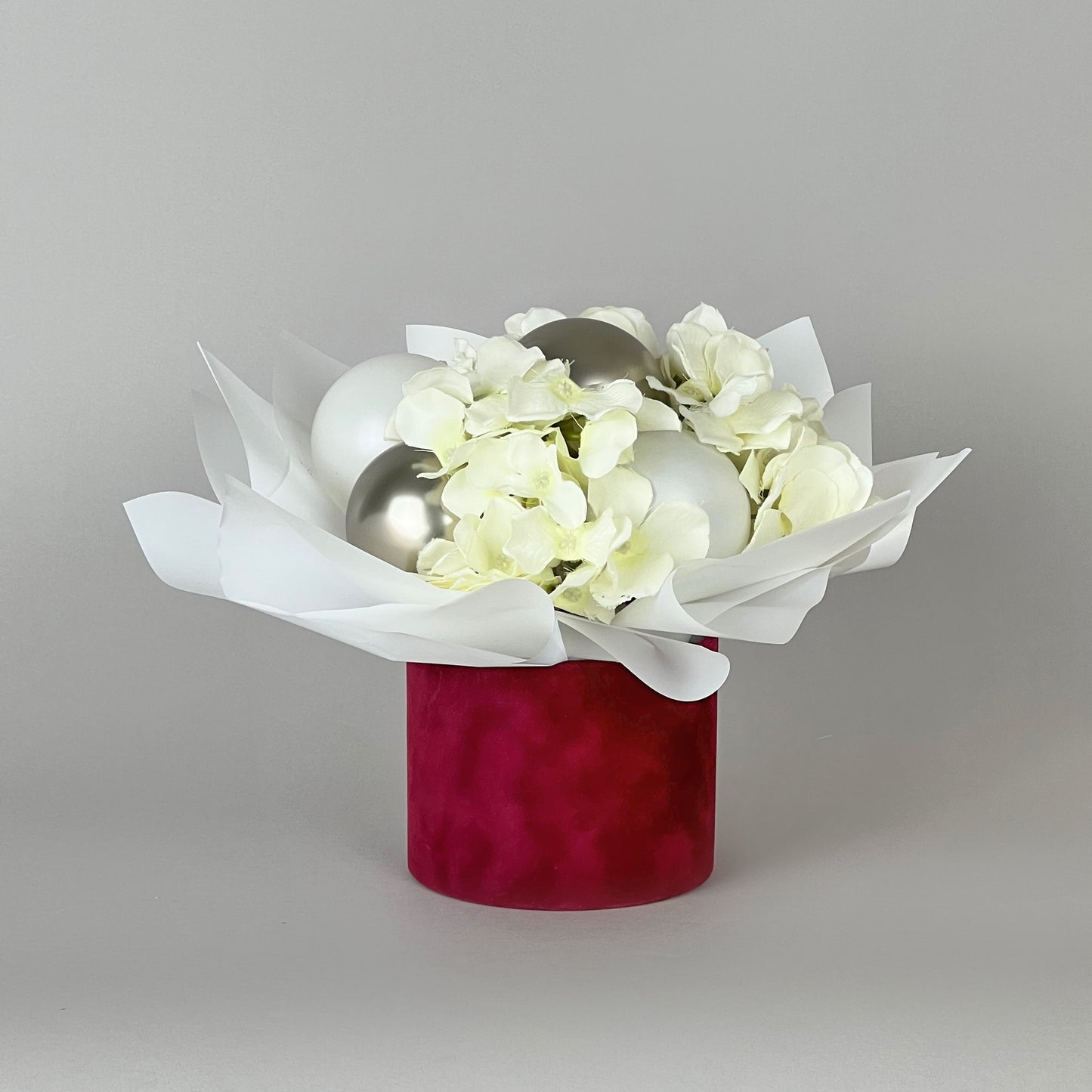 Velvet Round Flower Box 5" x 4" | 12 × 10 cm Burgundy (1 pc)