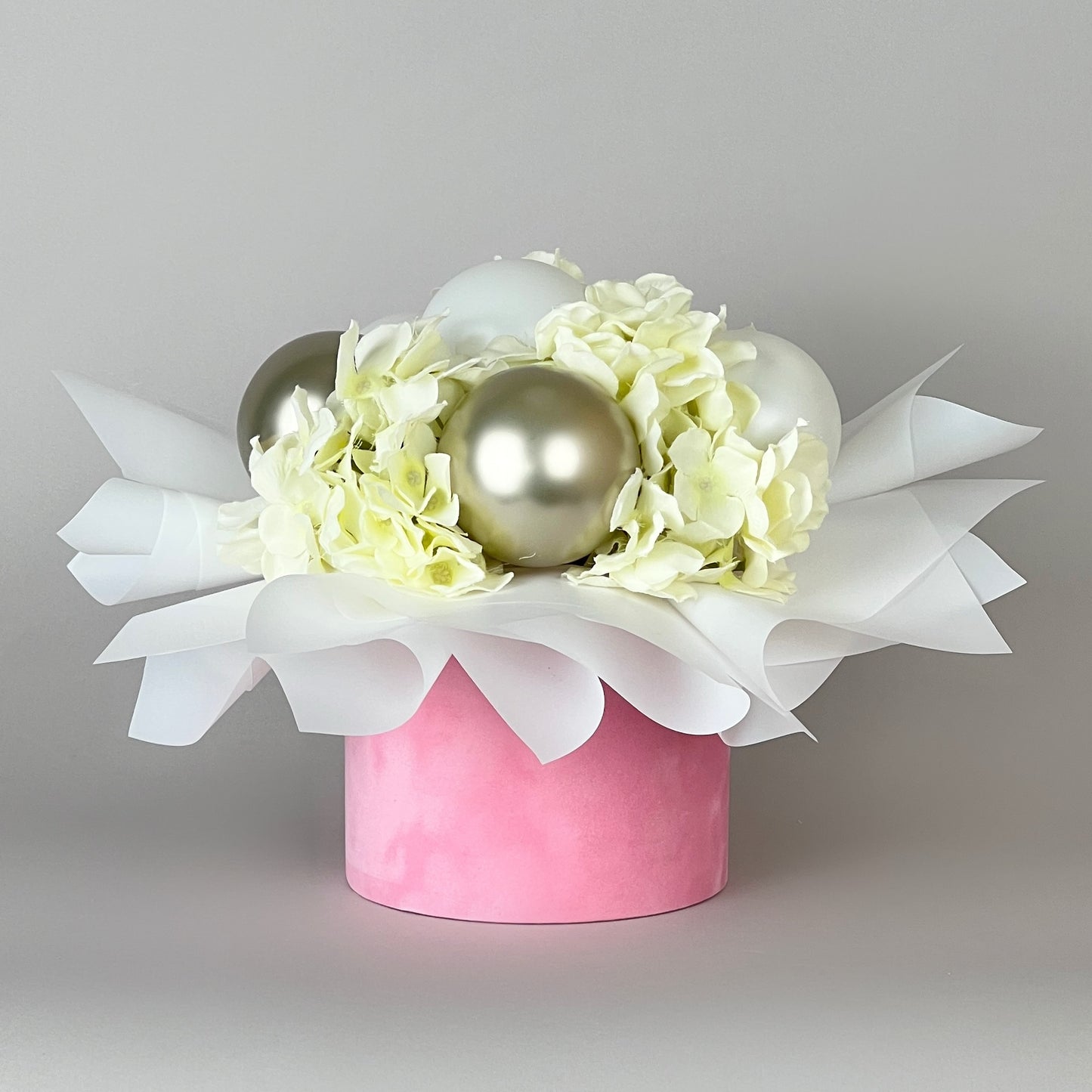 Velvet Round Flower Box 6" x 5,5" | 16 × 14 cm Pink (1 pc)