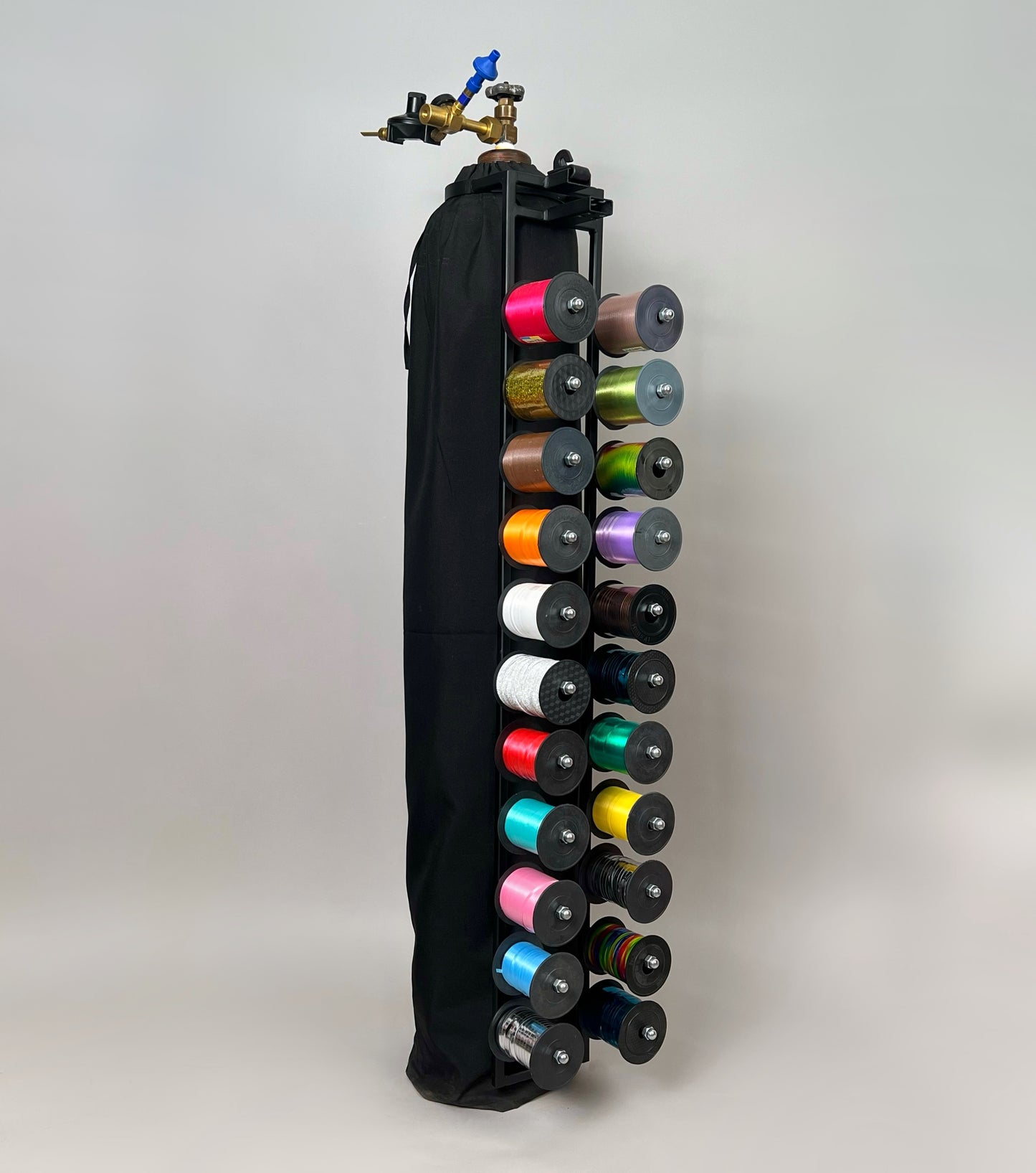 Ribbon Dispenser for Helium Tank LNK-8 - Detachable Black | 22 spools + Cutter (1 pc)