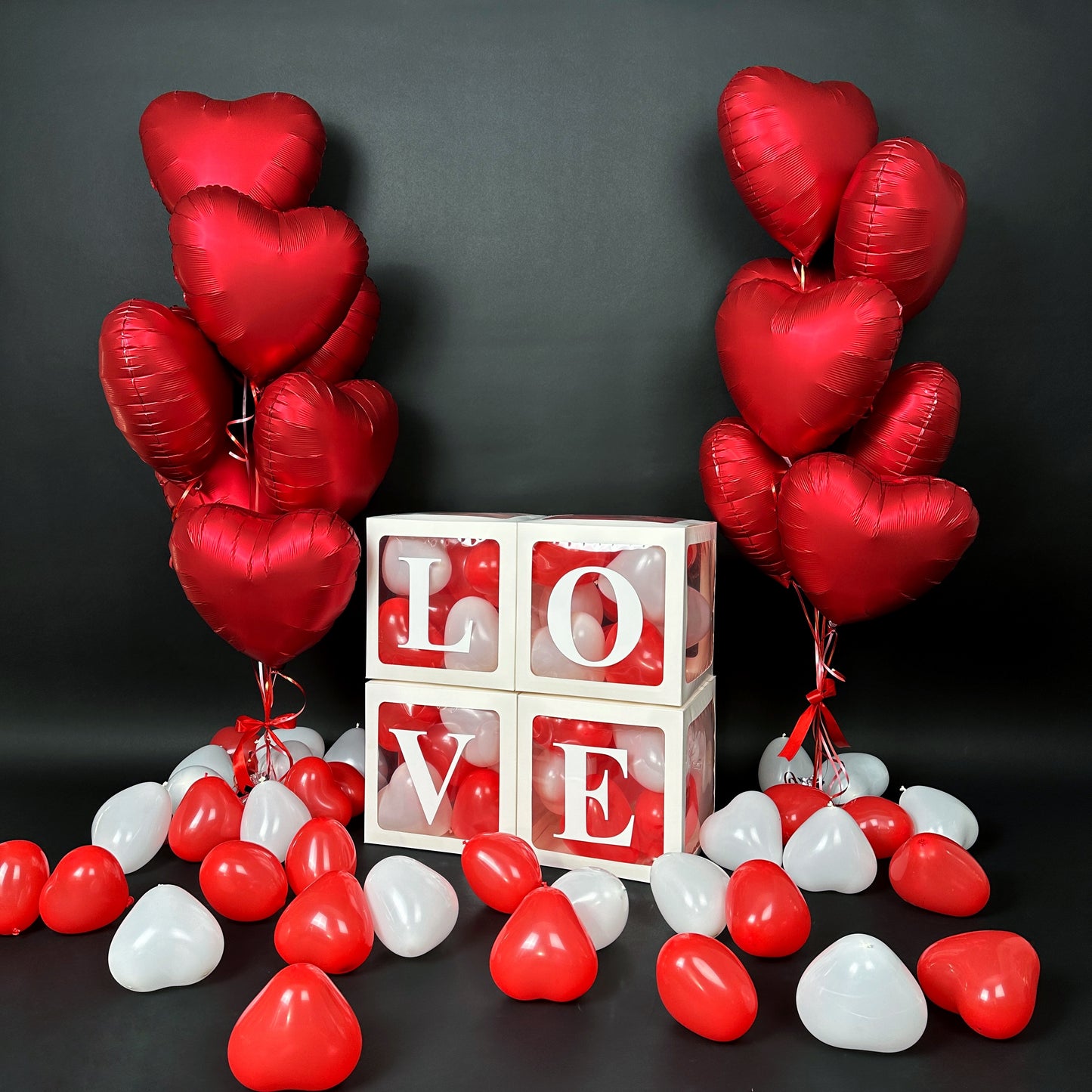 Balloon Box Set 30 cm | 12" - "LOVE" White (1 pc)
