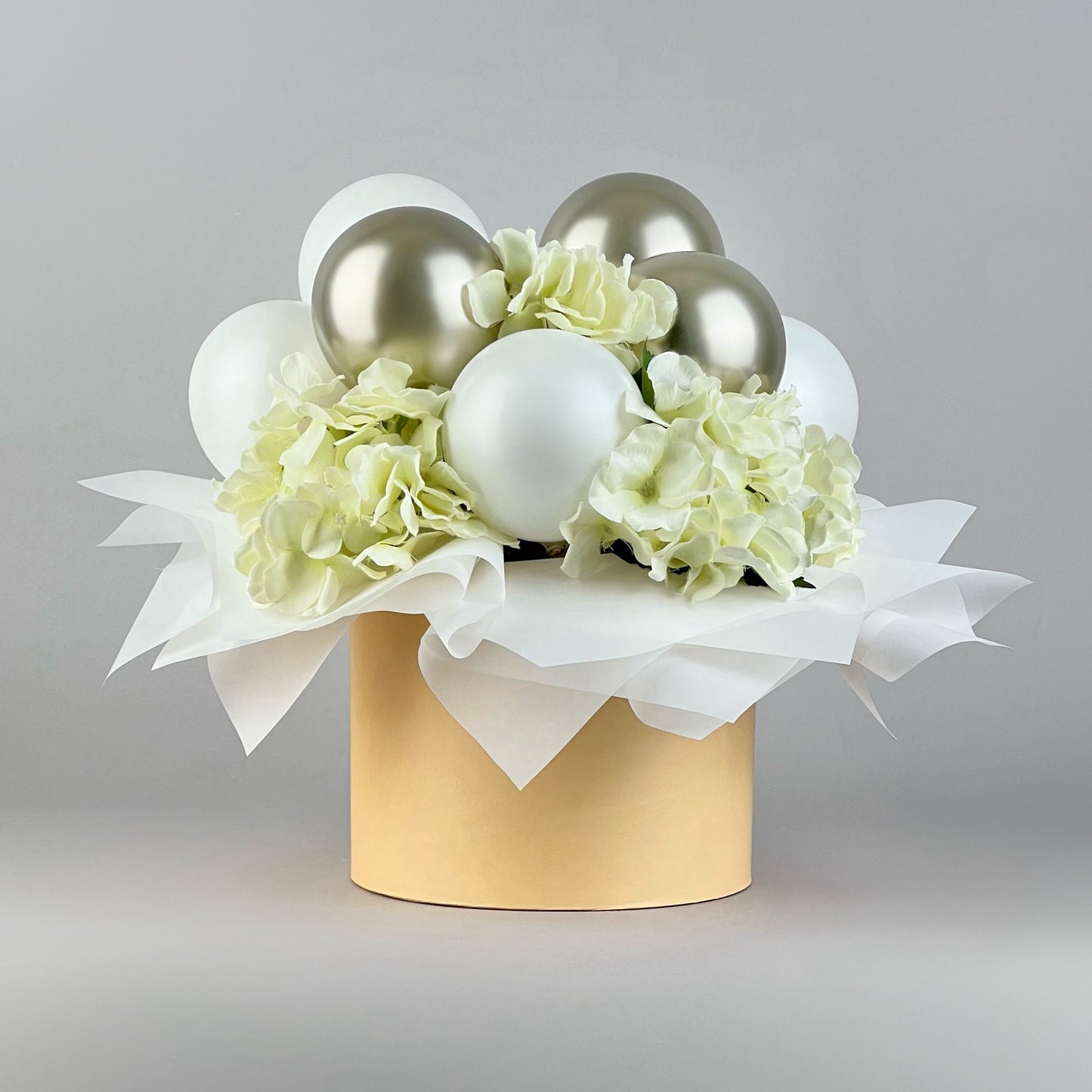 Round Flower Box 8" x 7" | 20 × 17 cm Peach (1 pc)
