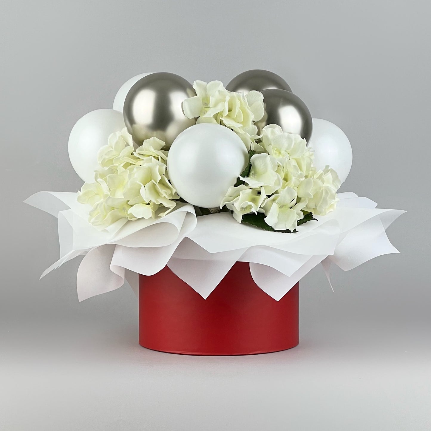 Round Flower Box 8" x 7" | 20 × 17 cm Burgundy (1 pc)