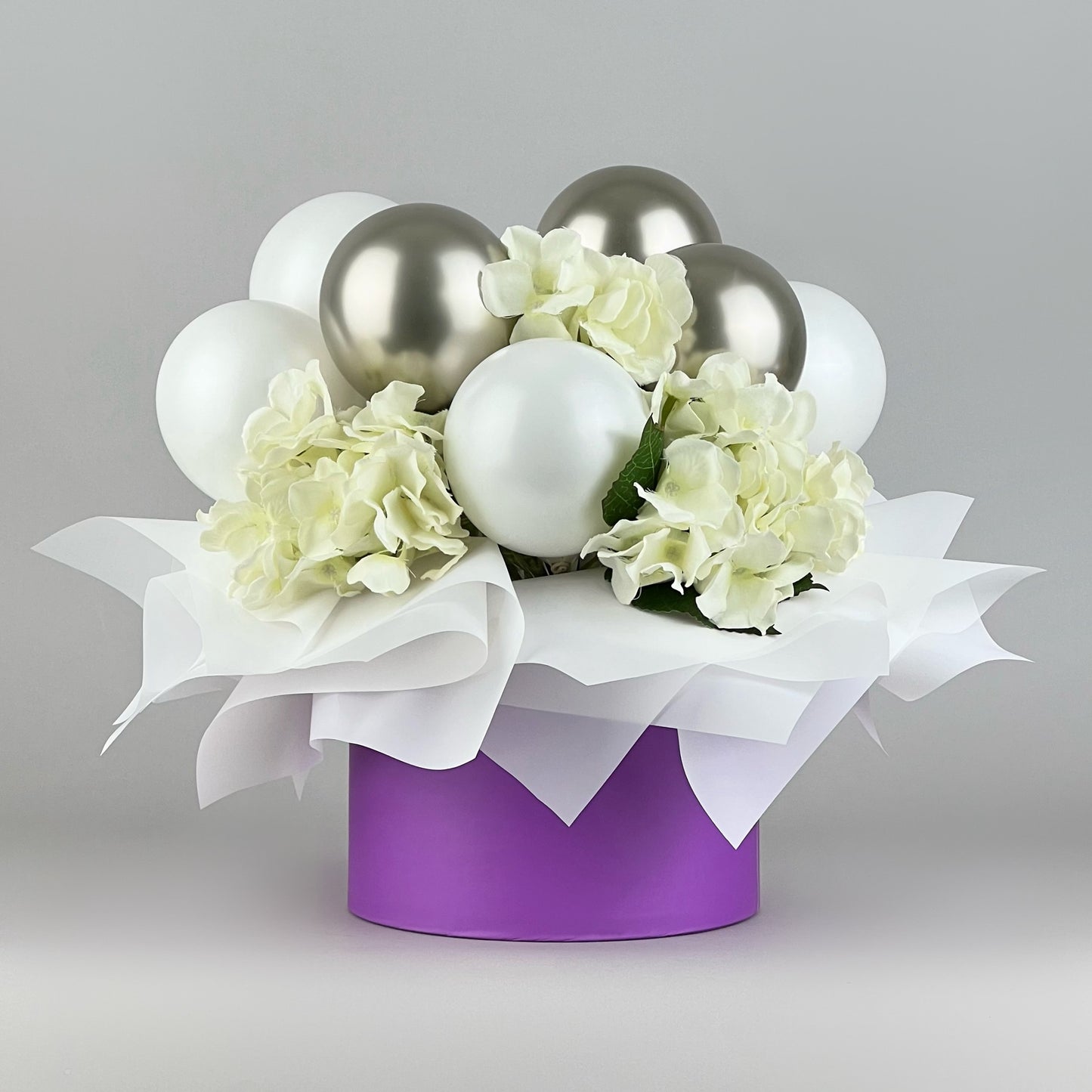 Round Flower Box 8" x 7" | 20 × 17 cm Purple (1 pc)