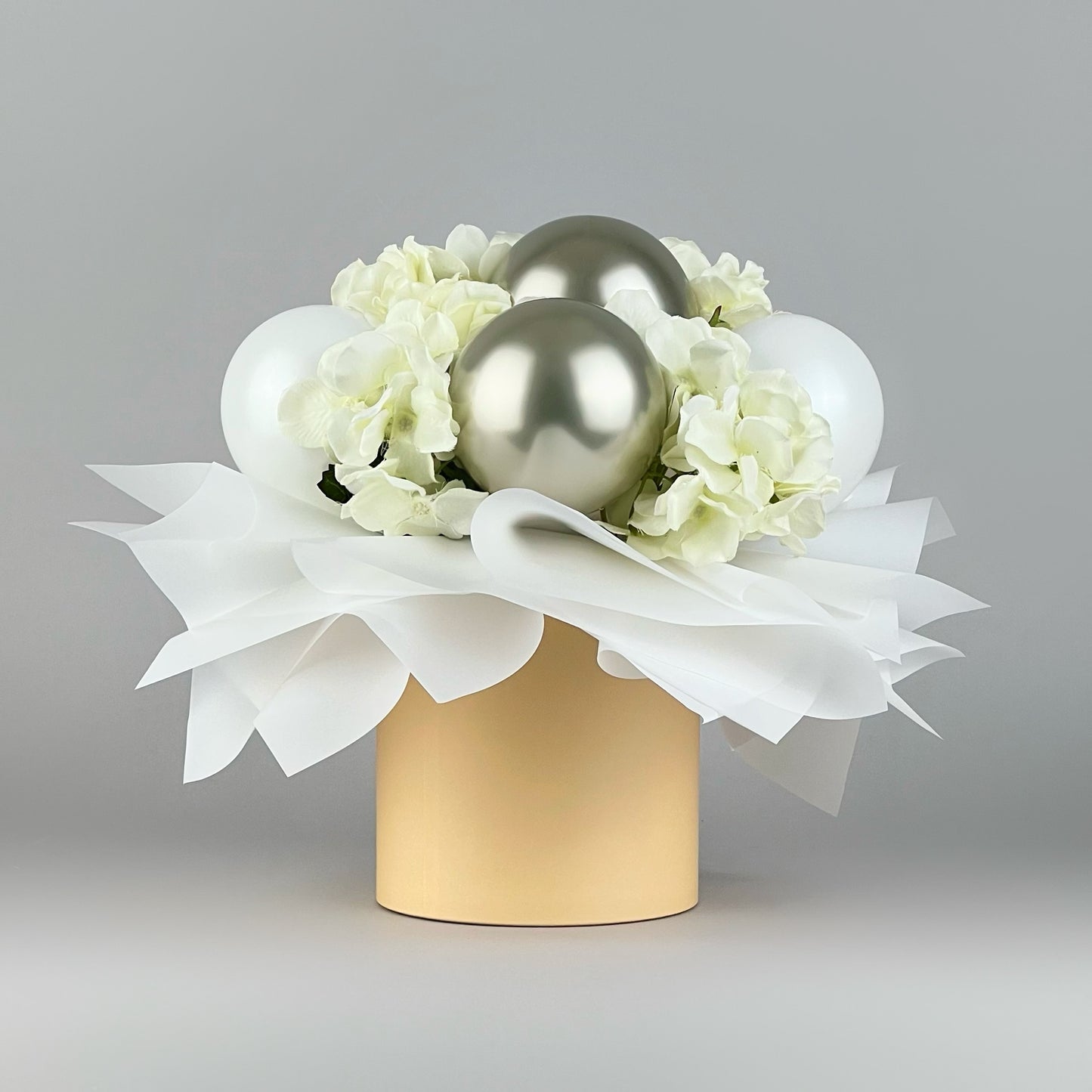 Round Flower Box 6" x 7" | 15 × 17 cm Peach (1 pc)