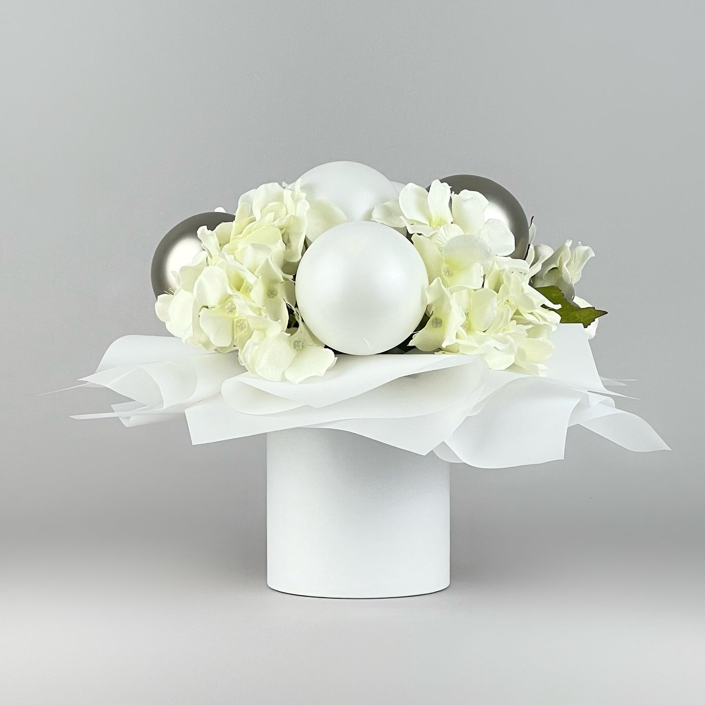 Round Flower Box 5" x 6" | 12 × 14 cm White (1pc)