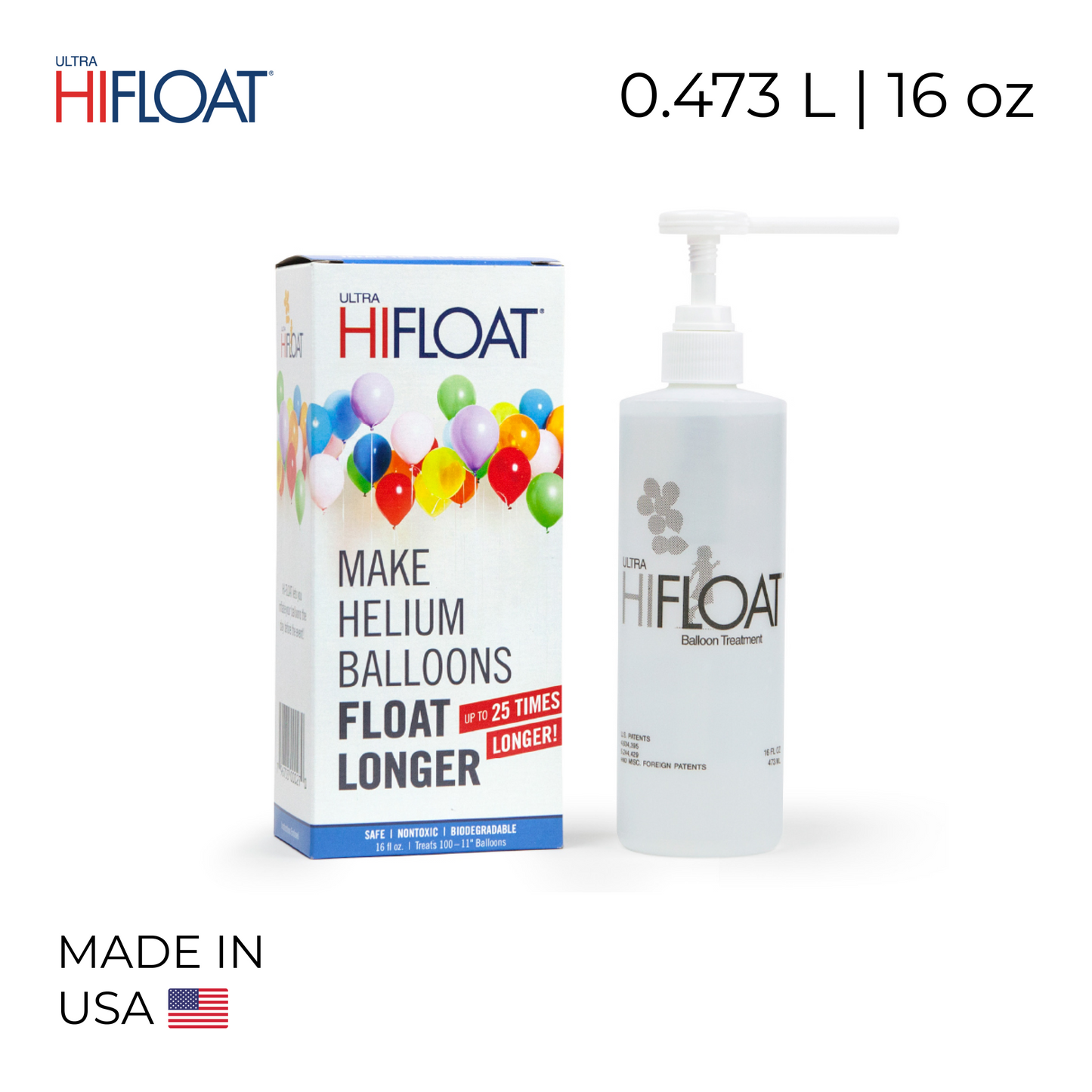 Balloon Treatment Hi-Float Ultra 0.473 L | 16 oz with Dispenser (1 pc)