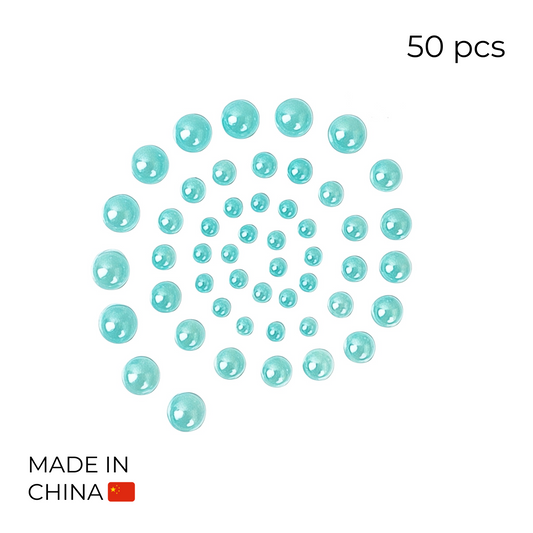 Self-adhesive Flat Back Pearls - Aquamarine (50 pcs)
