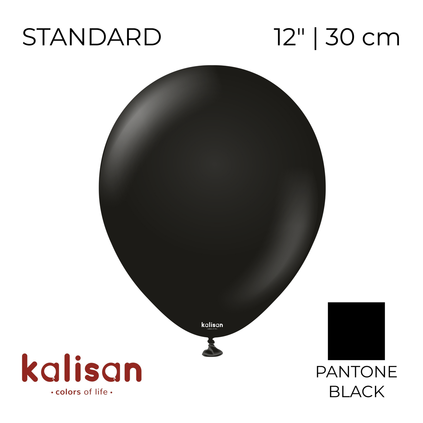Kalisan 12" | Standard 50 Black (100 pcs)
