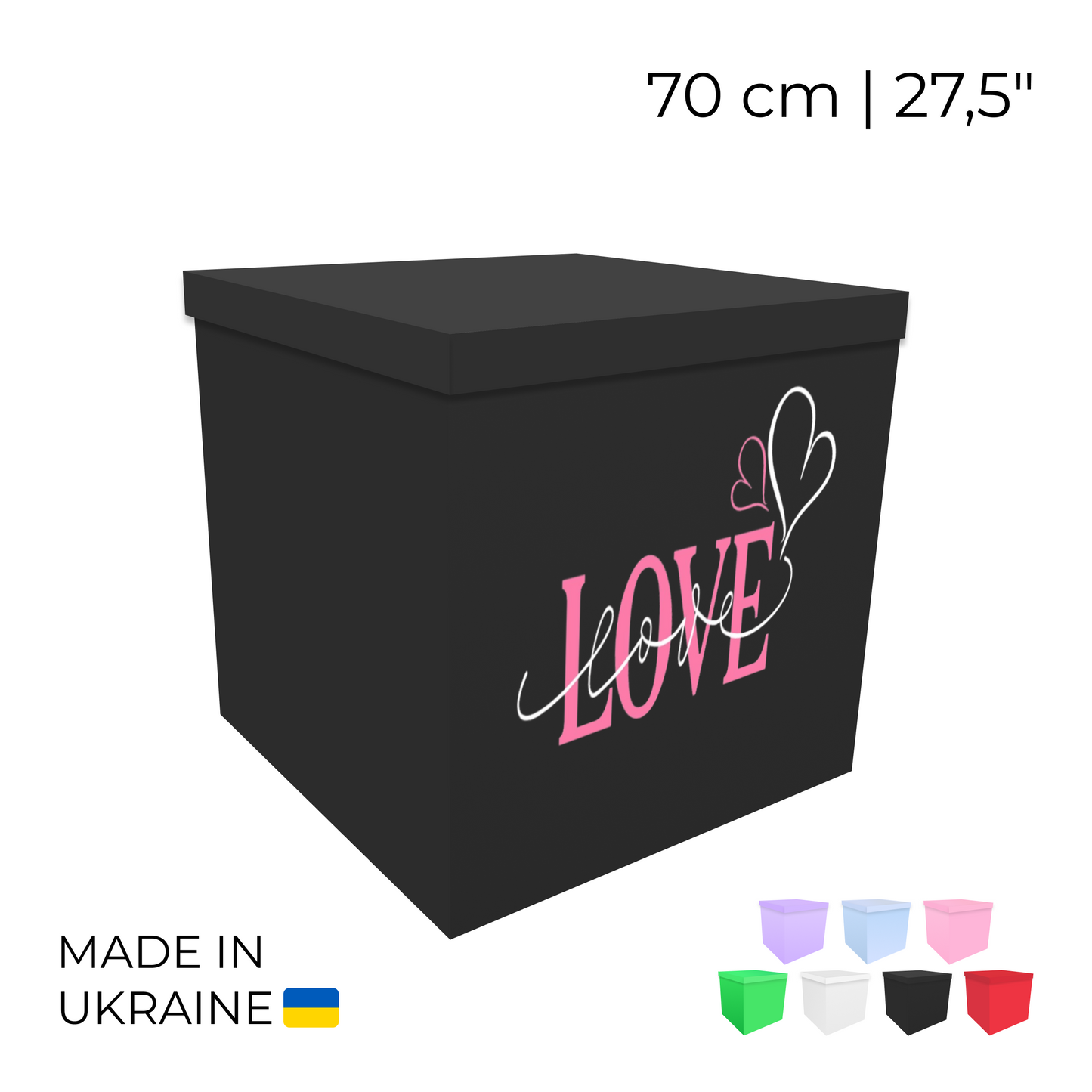 Printed Balloon Box 70 cm | 28" - "Love"
