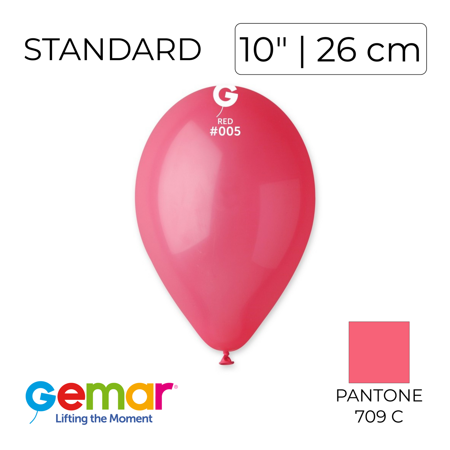 Gemar 10" | Standard 005 Red (100 pcs)