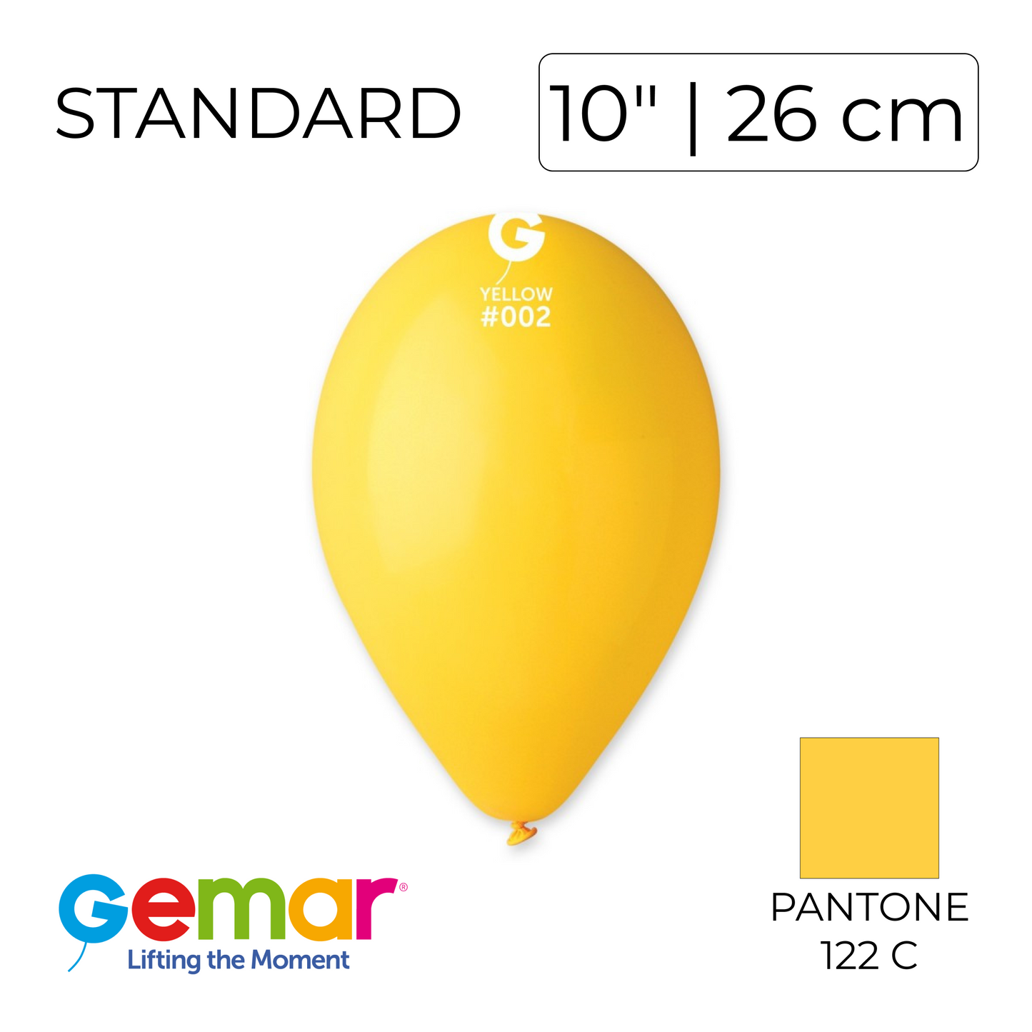 Gemar 10" | Standard 002 Yellow (100 pcs)