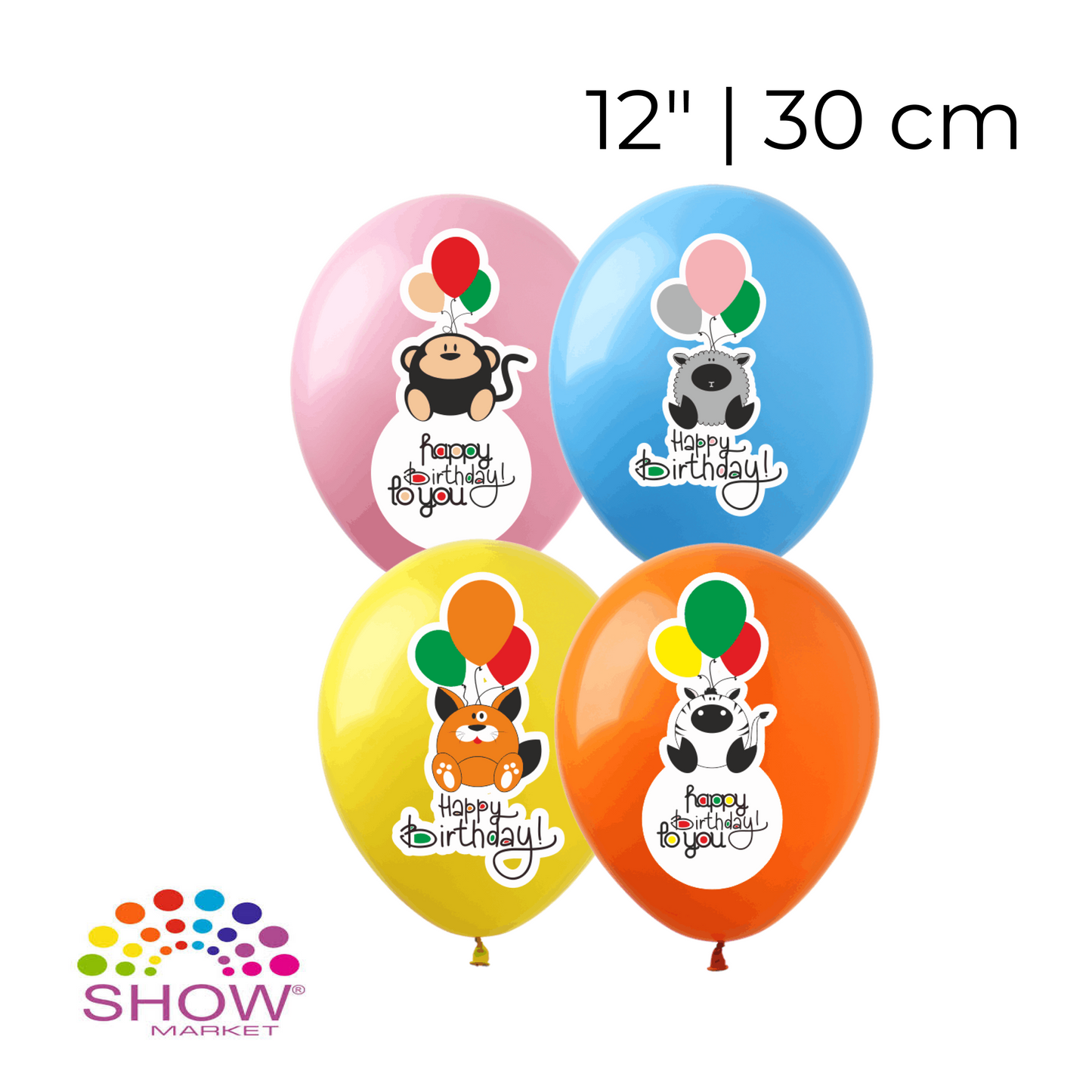 Print 105 Art-show 12” | “Happy Birthday - Animals” - Assorted (1 pc)