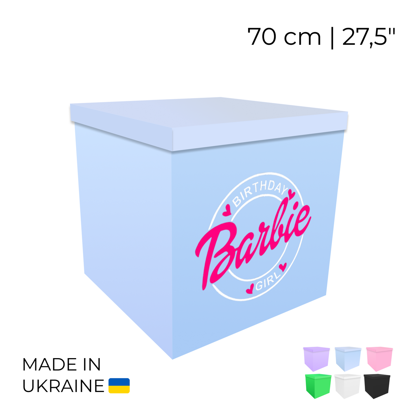 Printed Balloon Box 70 cm | 28" - "Barbie"