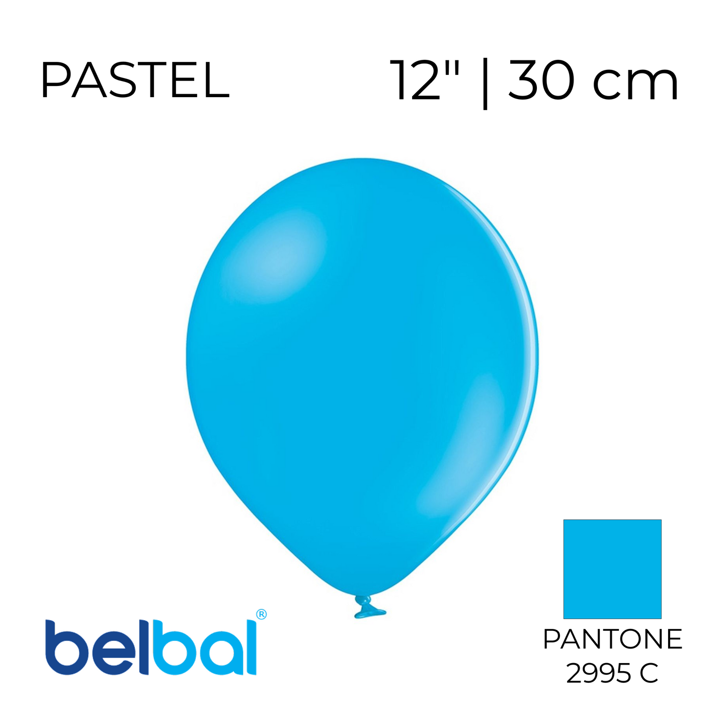 Belbal 12” | Pastel 445 Cyan (50 pcs)