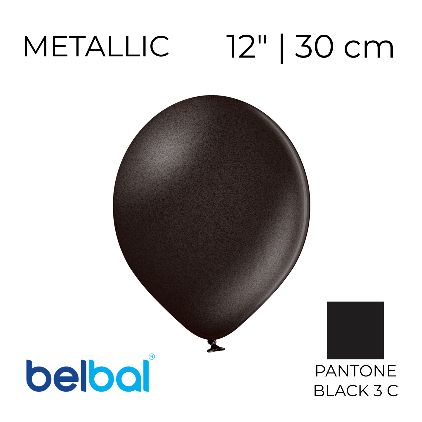 Belbal 12” | Metallic 090 Black (50 pcs)