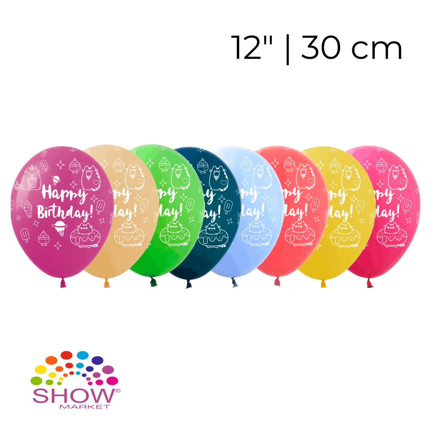 Print 110 Art-show 12” | “Happy Birthday - Cat” - Assorted (1 pc)