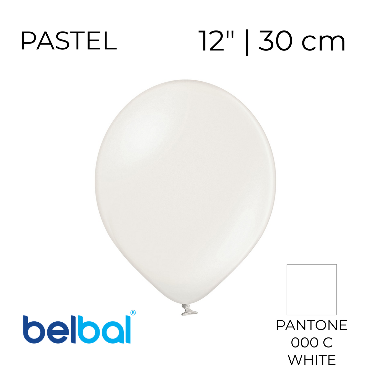 Belbal 12” | Pastel 002 White (50 pcs)