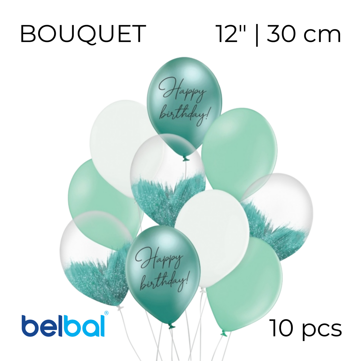 Belbal 12” | “Happy birthday- Tiffany ” – 06 Balloon Bouquet (10 pcs)