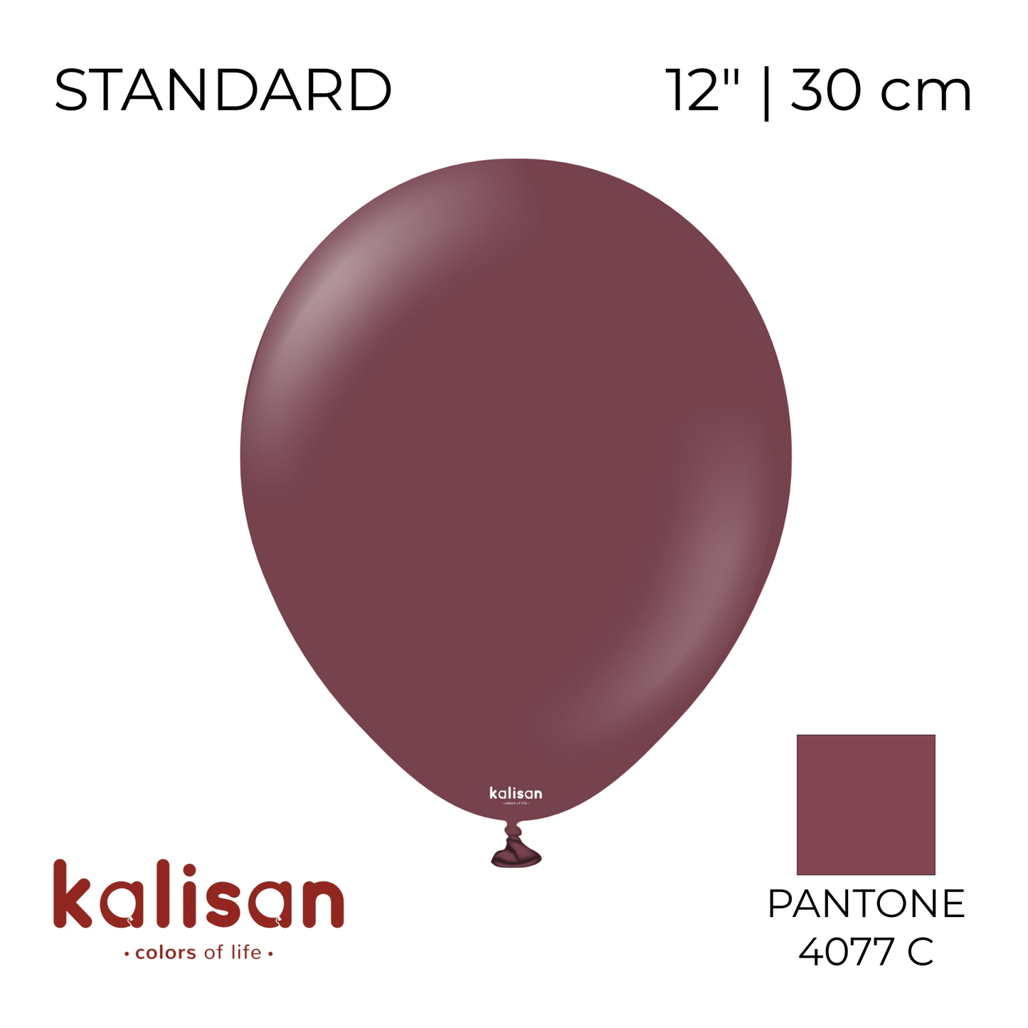 Kalisan 12" | Standard 21 Burgundy (100 pcs)