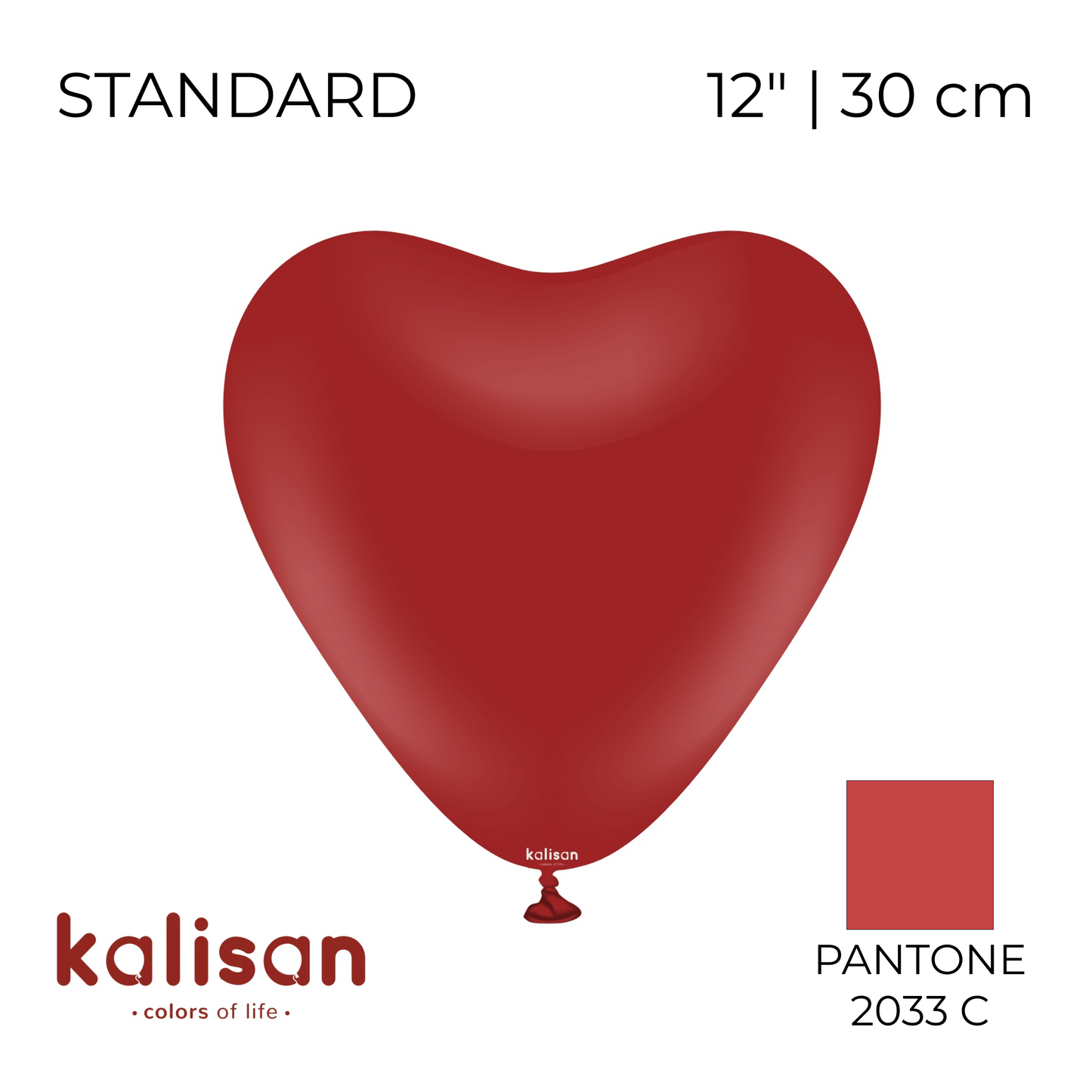 Kalisan 12" Heart | Standard Deep Red (25 pcs)