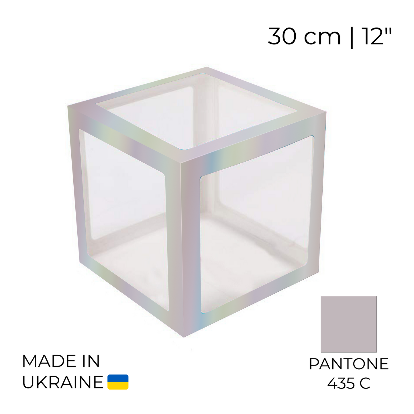 Balloon Box 30 cm | 12" - Silver Holographic (1 pc)