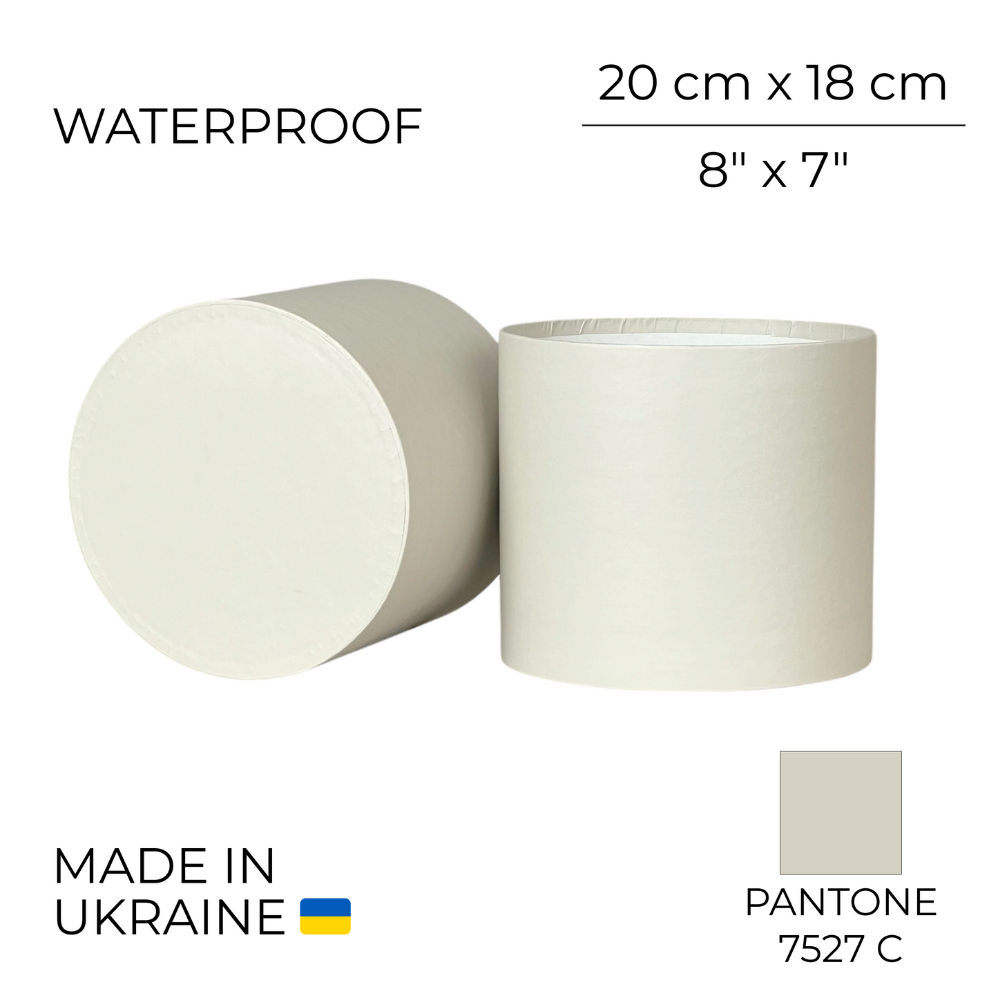 Round Flower Box 8" x 7" | 20 × 18 cm Latte (1 pc)