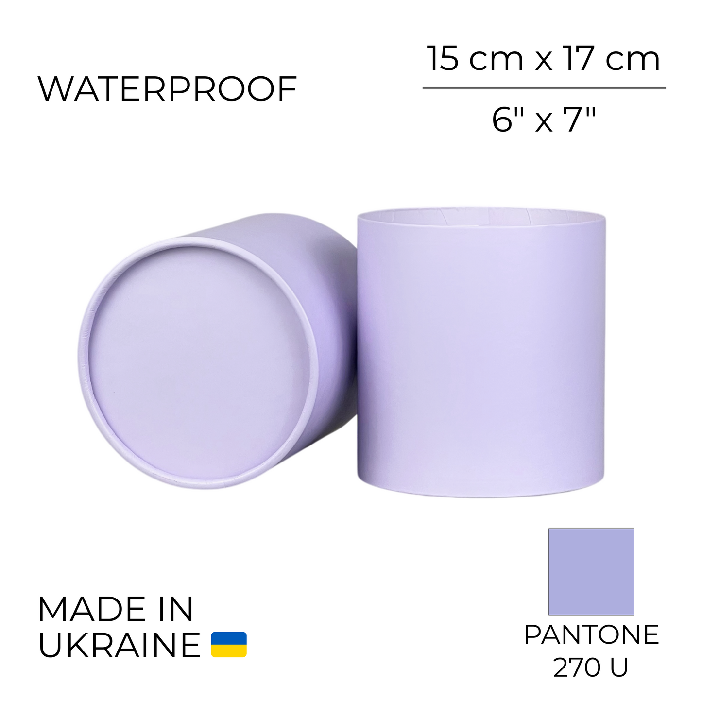 Round Flower Box 6" x 7" | 15 × 17 cm Lavender (1 pc)