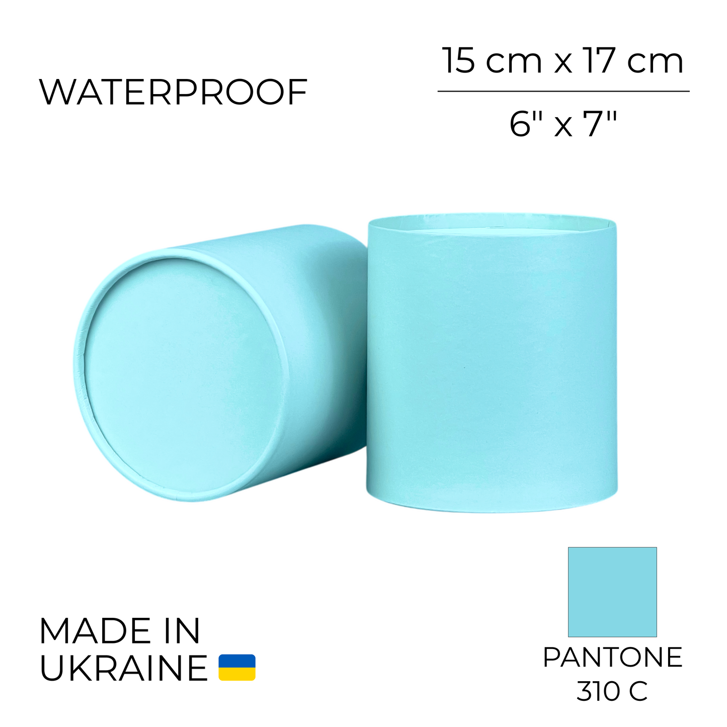 Round Flower Box 6" x 7" | 15 × 17 cm Light Blue (1 pc)