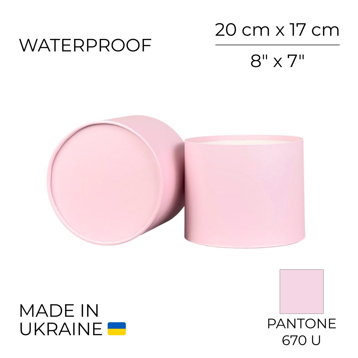 Round Flower Box 8" x 7" | 20 × 17 cm Light Pink (1 pc)