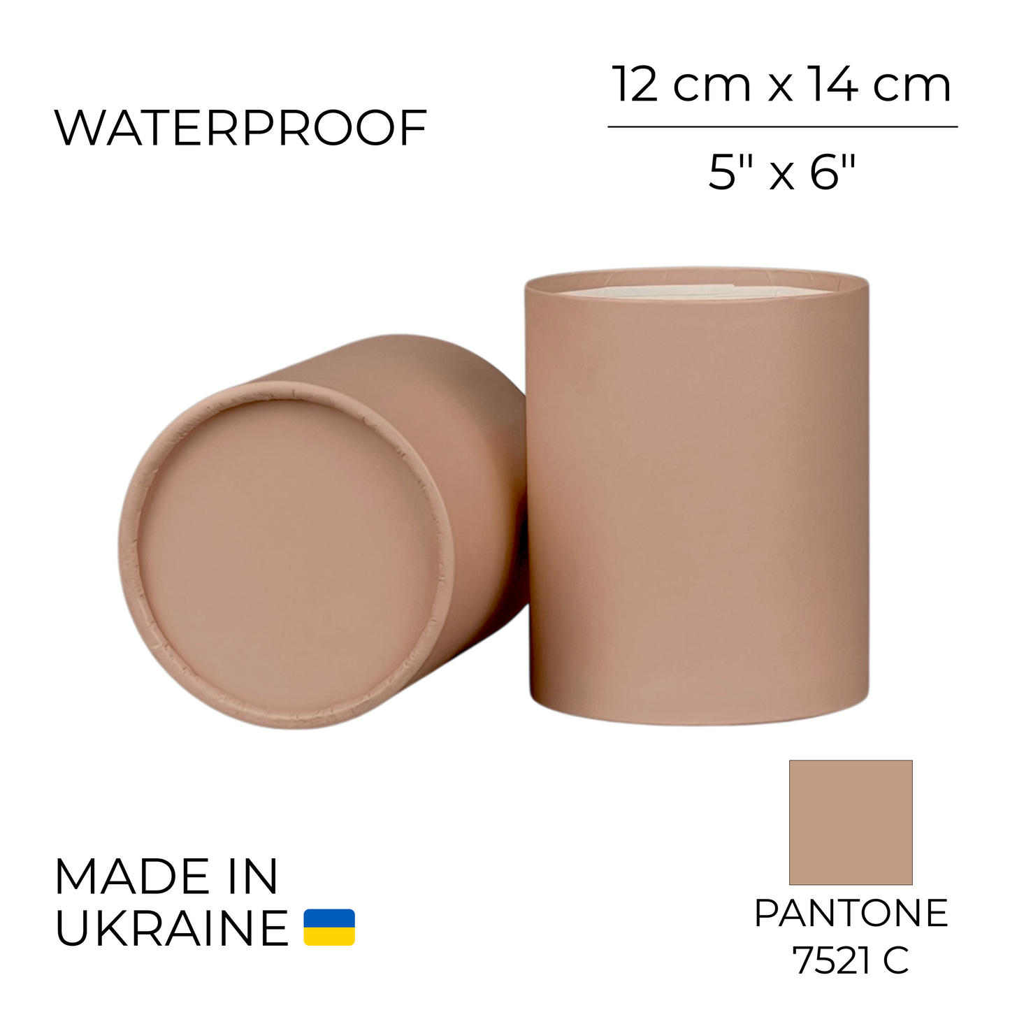 Round Flower Box 5" x 6" | 12 × 14 cm Mousse Mocha (1 pc)