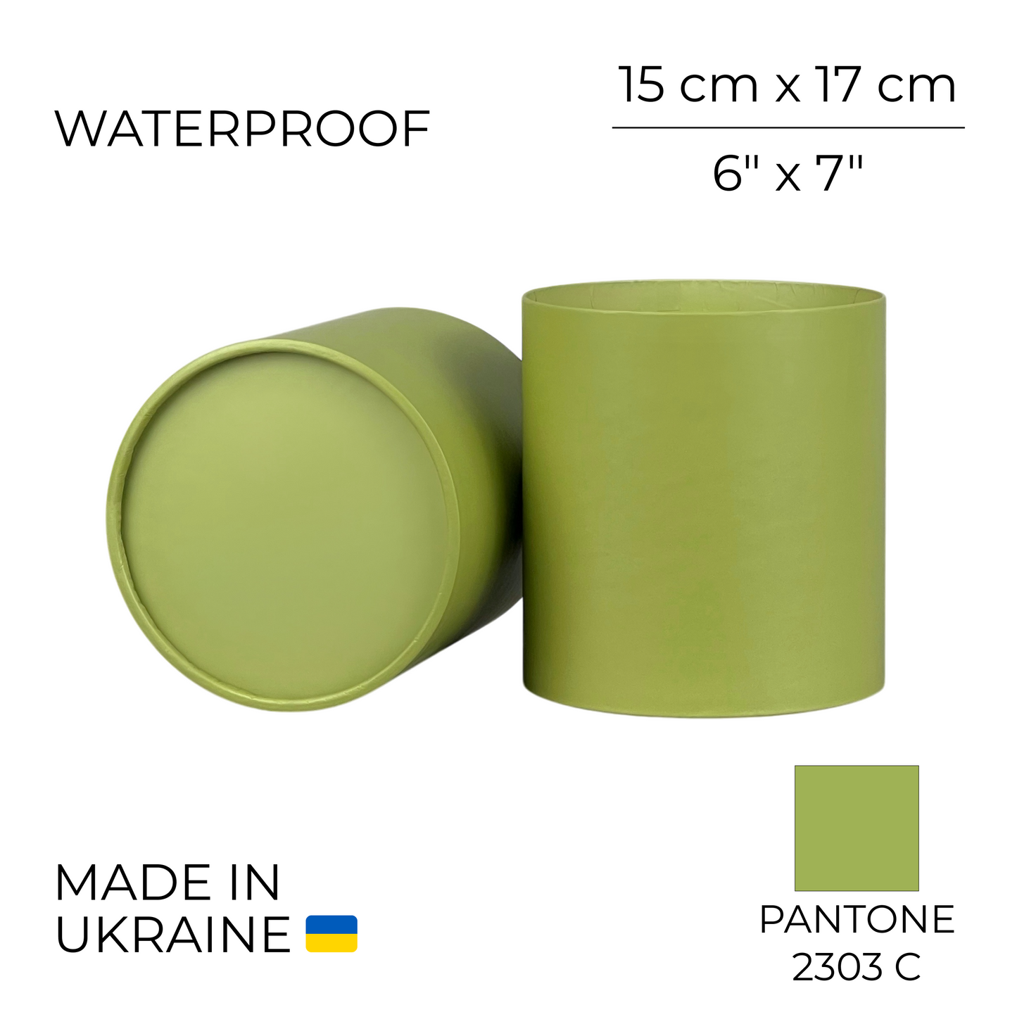 Round Flower Box 6" x 7" | 15 × 17 cm Olive (1 pc)