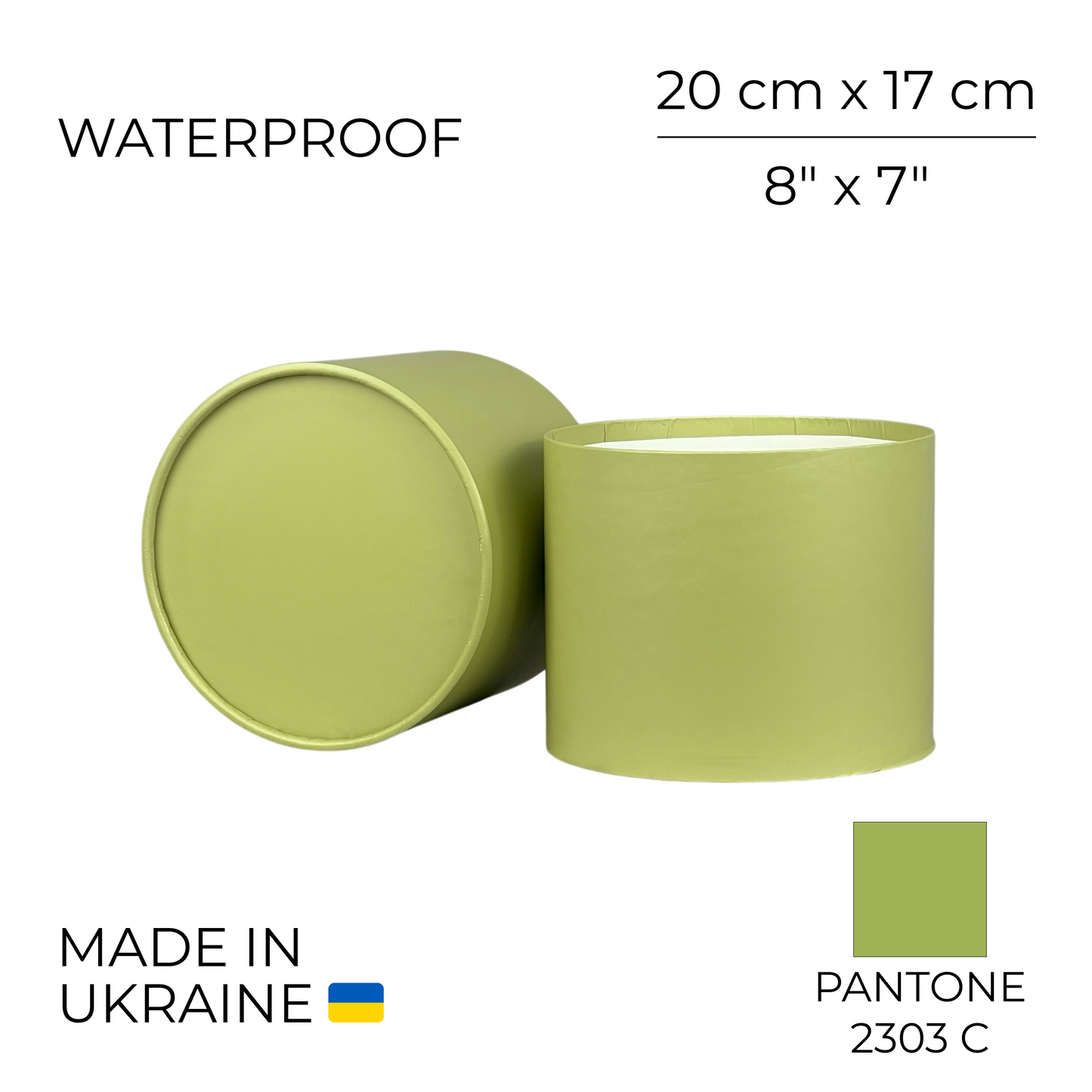 Round Flower Box 8" x 7" | 20 × 17 cm Olive (1 pc)