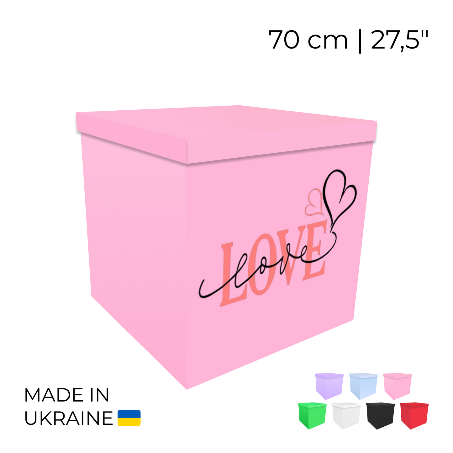 Printed Balloon Box 70 cm | 28" - "Love"