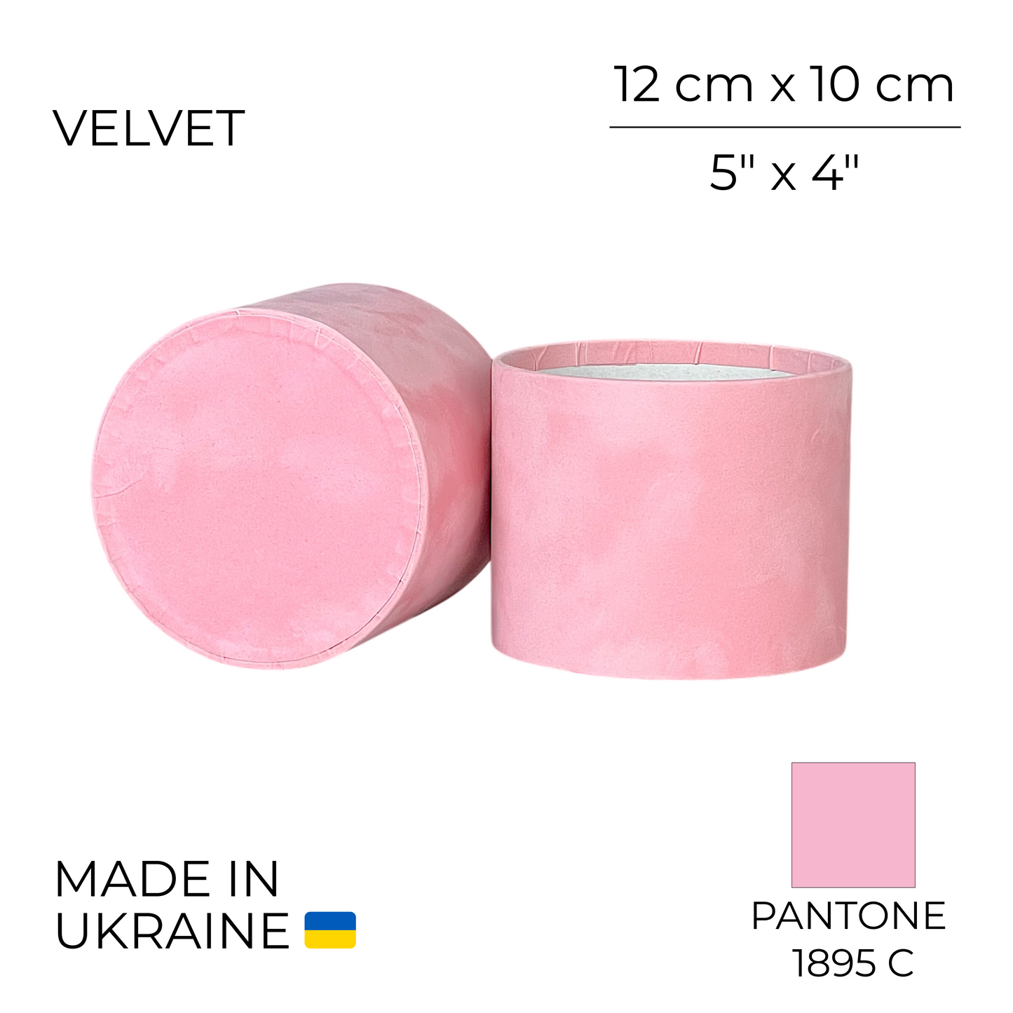 Velvet Round Flower Box 5" x 4" | 12 × 10 cm Pink (1 pc)