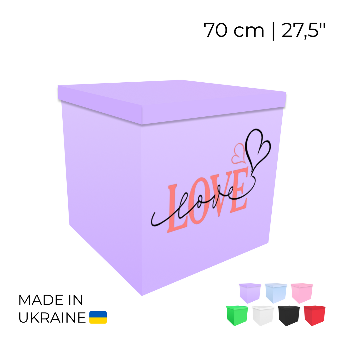 Printed Balloon Box 70 cm | 28" - "Love"