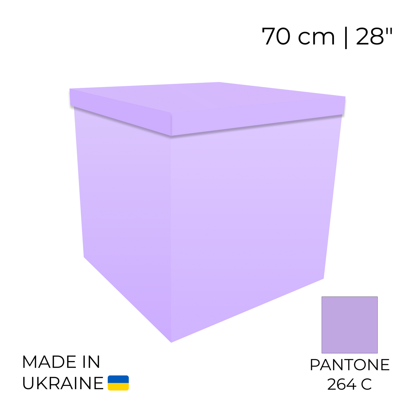 Surprise Balloon Box 70 cm | 28" - Lilac (1 pc)