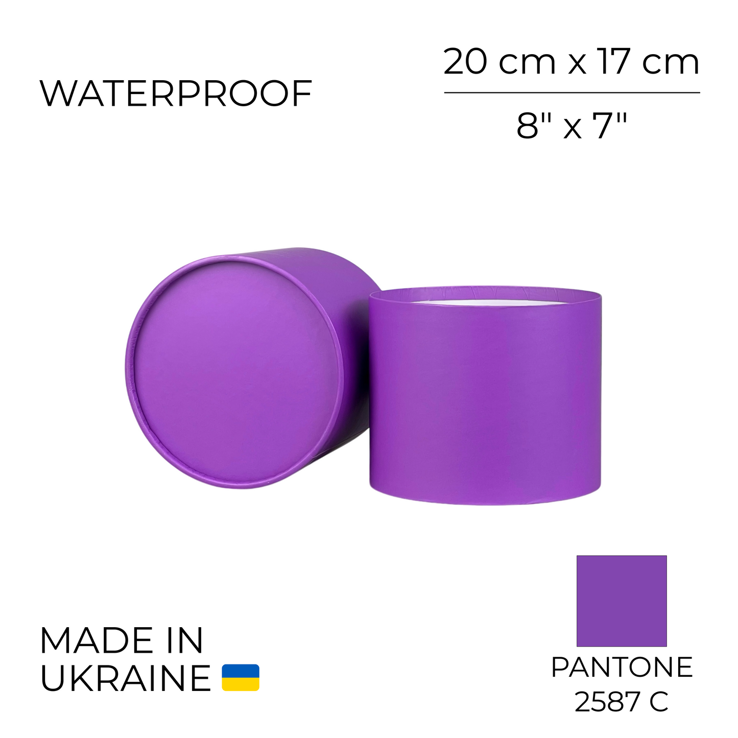 Round Flower Box 8" x 7" | 20 × 17 cm Purple (1 pc)