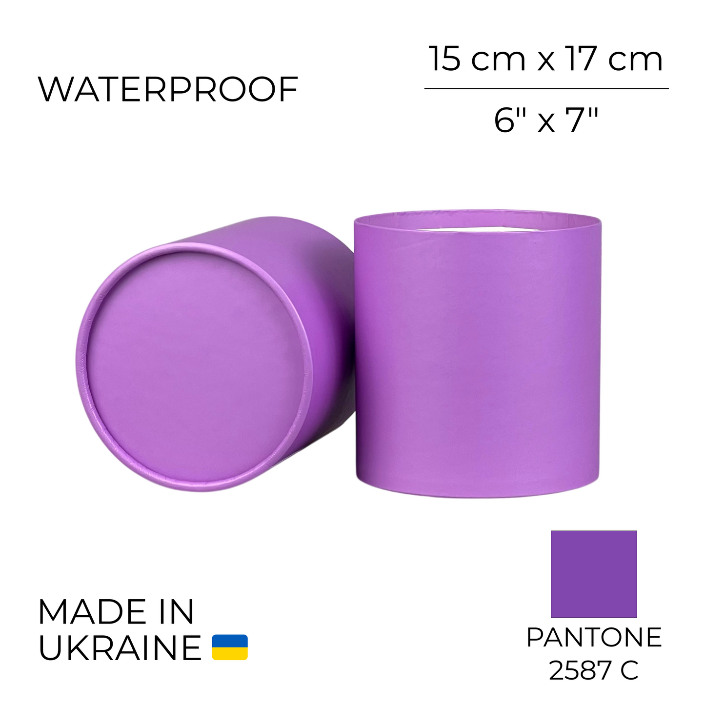 Round Flower Box 6" x 7" | 15 × 17 cm Purple (1 pc)