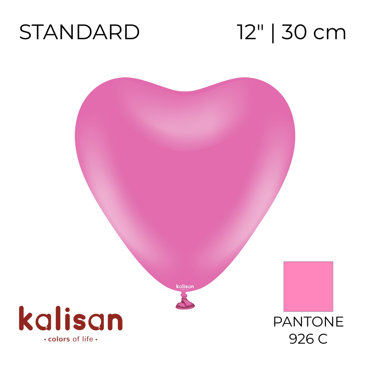 Kalisan 12" Heart | Standard Queen Pink (25 pcs)
