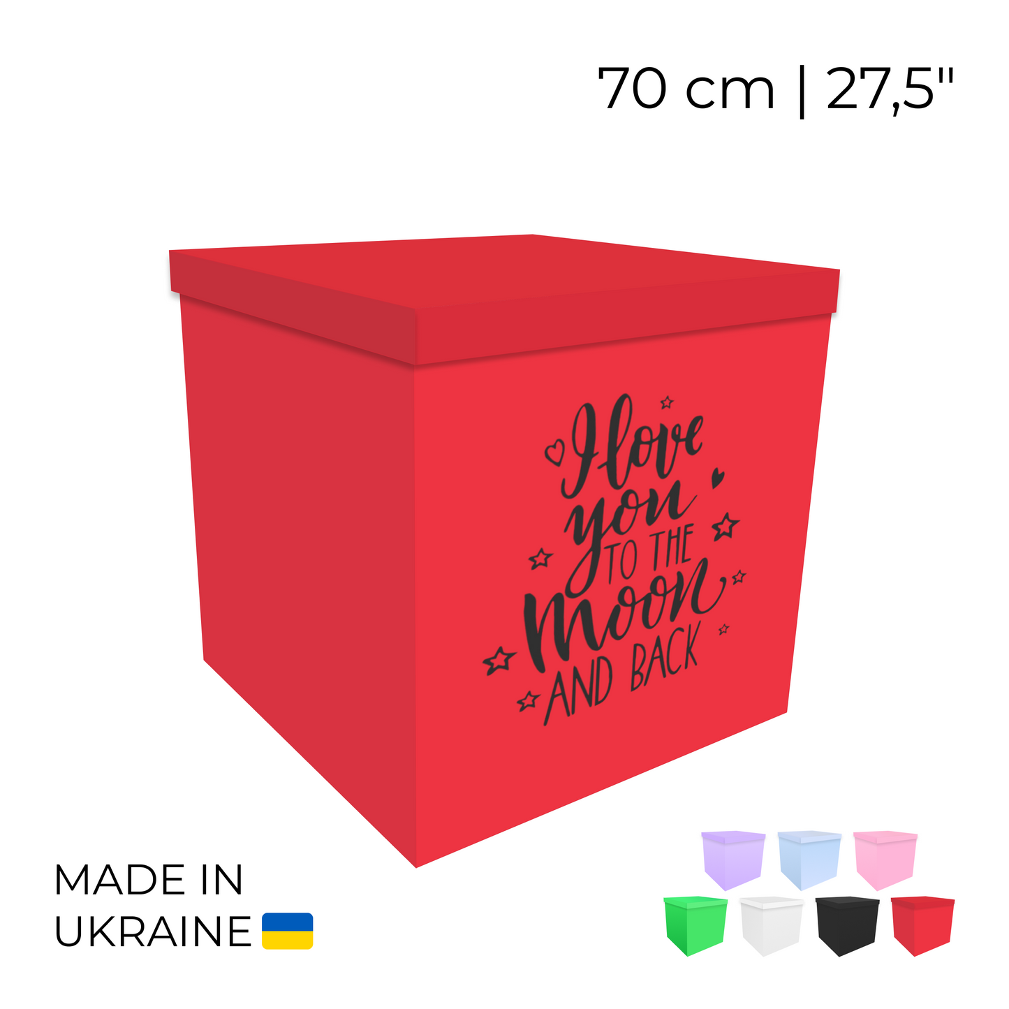 Printed Balloon Box 70 cm | 28" - "To the Moon and Back"