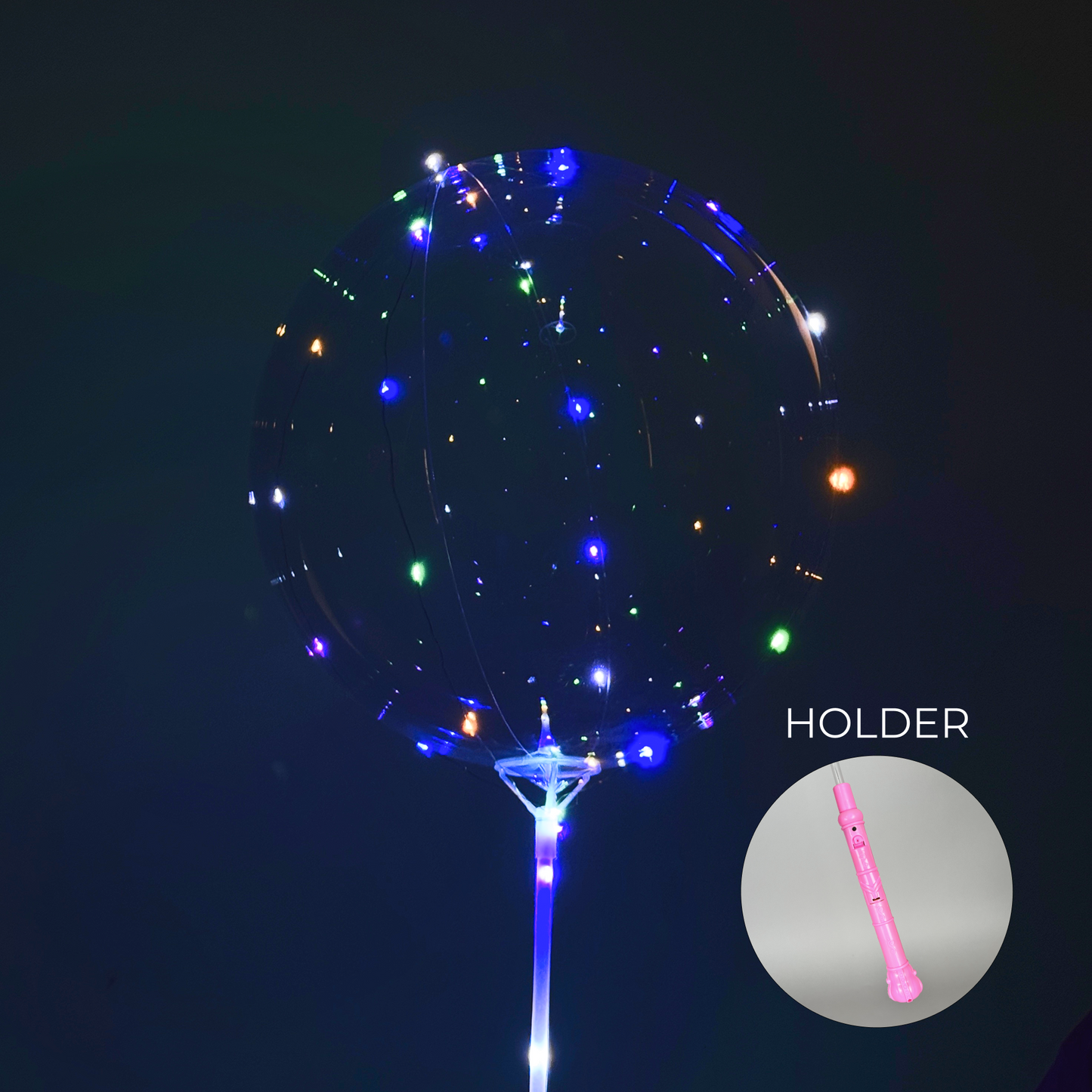 Set: Bobo TPE Balloon 20" with Led Strip and Holder | China (10 pcs)