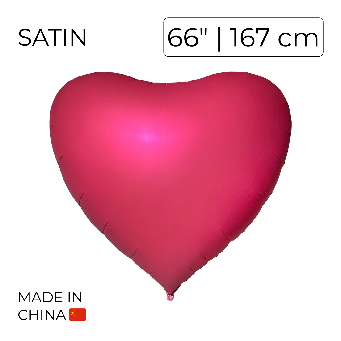 China 66" Heart | Satin Fuchsia (1 pc)