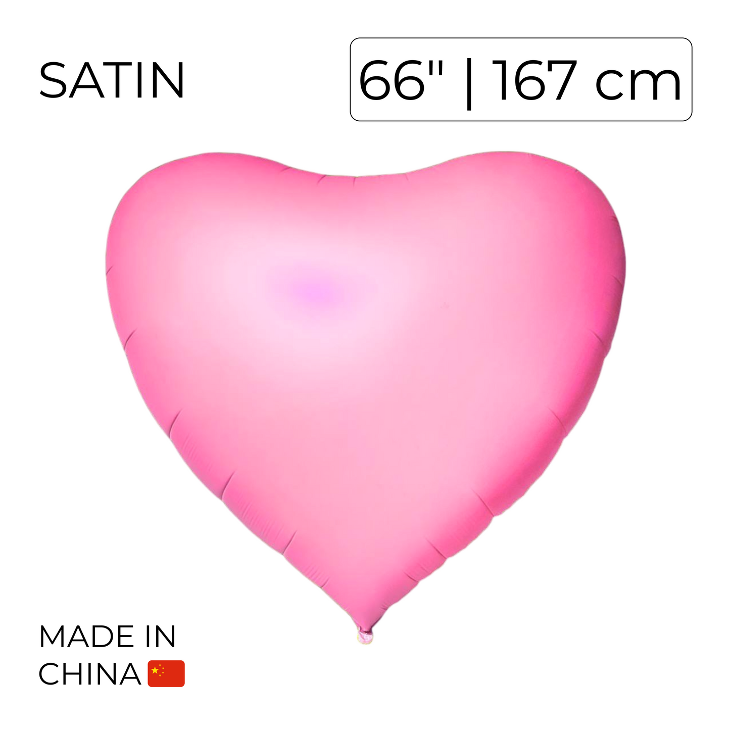 China 66" Heart | Satin Light Pink (1 pc)