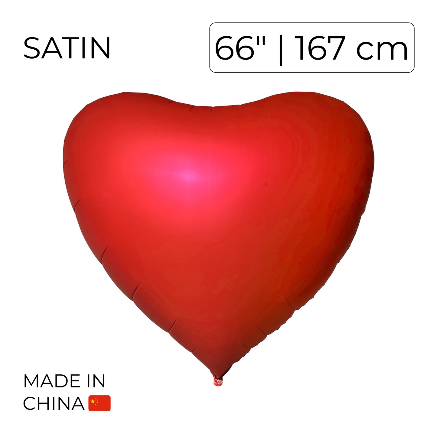 China 66" Heart | Satin Red (1 pc)