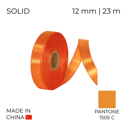 Satin Ribbon 12 mm 001 Orange | 23 m (1 pc)